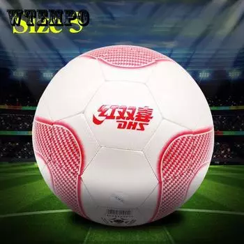 Футбольный мяч из искусственной кожи, размер 5, носимые футбольные спортивные товары для тренировок и соревнований по футболу для школы Size 5 красный