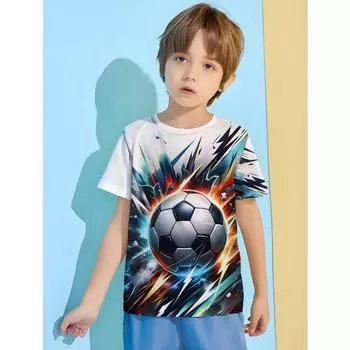 Футбольный мяч Одежда для мальчиков Одежда для мальчиков Детская футболка Футболка для мальчика Одежда от 8 до 10 лет Мужская футболка Топы для детей 100