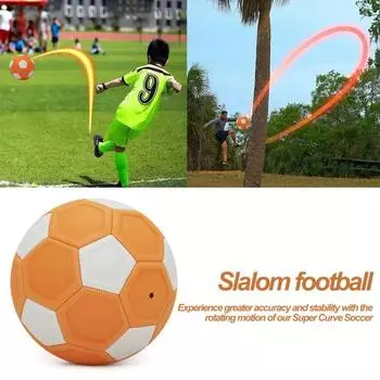 Футбольный мяч с волшебной кривой, износостойкий, легко сгибаемый, на открытом воздухе, в помещении, изогнутый из ЭВА, футбольная игрушка, спортивные аксессуары оранжевый/белый