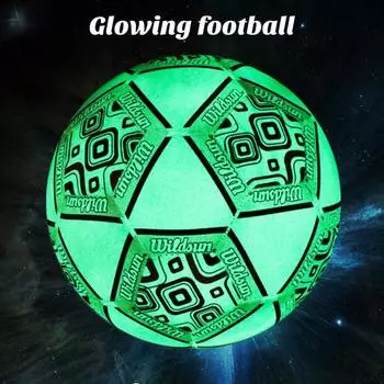 Футбольный мяч, светящийся в темноте, эластичный, сшитый машиной, надувной ПВХ, тренировочный матч для средней школы, футбол красный