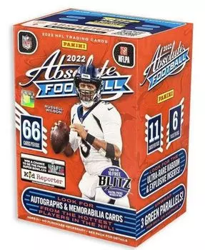 Футбольный набор Panini Absolute NFL 2022 года «В поисках взрывных вставок» 6 упаковок в коробке 11 карточек в упаковке 66 коллекционных карточек в коробке — бабах! & - -