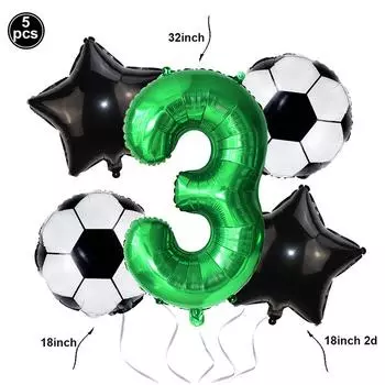 Футбольный набор воздушных шаров на день рождения Фольгированные футбольные воздушные шары 32-дюймовые фольгированные воздушные шары с цифрами для детей и мальчиков Спортивные тематические вечеринки Подарки Принадлежности other