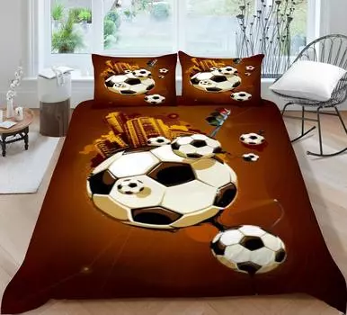 Футбольный принт Пододеяльник с наволочкой Пододеяльники Лучший подарок Наволочка Дышащий комплект постельного белья из микрофибры Single 135x200cm