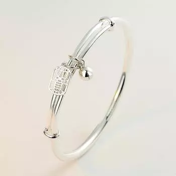 Футбольный серебряный браслет Ruyi Bell S999, китайский шикарный новый китайский универсальный женский браслет из стерлингового серебра с пуш-пулом для подруги Adjustable size серебряный