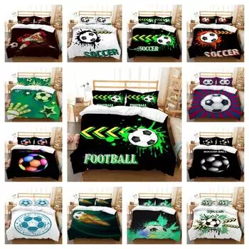 Футбол Печать Высокий Постельное белье Чехол Костюм с наволочкой King Queen Size Пододеяльник Набор Новый модный UK Single 135x200cm