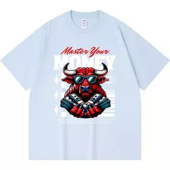 Футболка 230GSM 100% хлопок Футболки с принтом Master Your Money Смешная футболка из чесаного хлопка в стиле Харадзюку XS абрикосовый