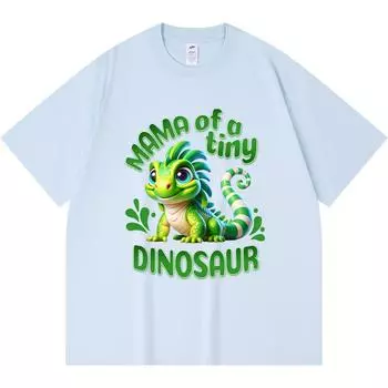 Футболка 230GSM 100% хлопок Мама маленького динозавра. Милые футболки с принтом животных в виде игуаны из мультфильма Смешная футболка из чесаного хлопка в стиле Харадзюку XS абрикосовый