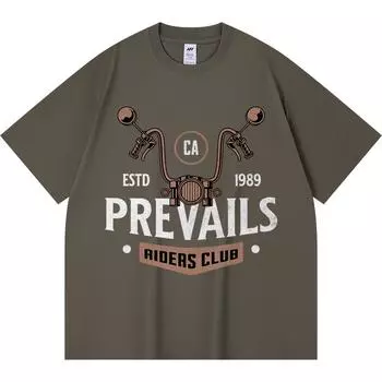 Футболка 230GSM 100% хлопок Prevails Riders Club (0004) Футболки с принтом Смешная футболка из чесаного хлопка в стиле Харадзюку XS абрикосовый