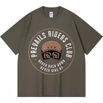 Футболка 230GSM 100% хлопок Prevails Riders Club (0001) Футболки с принтом Смешная футболка из чесаного хлопка в стиле Харадзюку XS абрикосовый