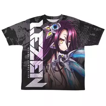 Футболка 2D Cospa No Game No Life Zero Shuvi с двухсторонней полной графикой, черного цвета, размер L, из полиэстера, версия 4.0