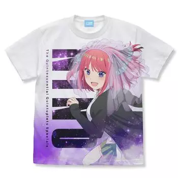 Футболка 2D Cospa The Quintessential Nino Nakano Full Graphic WHITE XL Size [Официальная] Quintuplets белый
