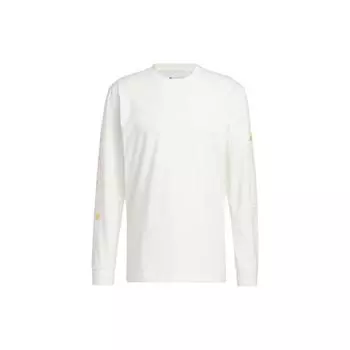Футболка Adidas Camp Lil Stripe с принтом в виде мультяшных букв, баскетбольная футболка с длинным рукавом, мужские топы Han-Jade-White IM4626 M