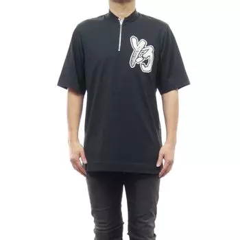 Футболка ADIDAS HZ SS с полумолнией и воротником H44812 черная XS [Wisely] Мужская футболка / [Товар] чёрный