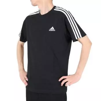 Футболка Adidas Three Stripes Essentials Single Jersey ECQ97/26800 мужская черная/белая (IC9334) S