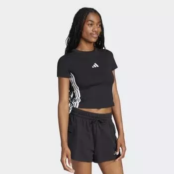 Футболка Adidas Women S Essentials 3S Slim Baby черная AXS(85)