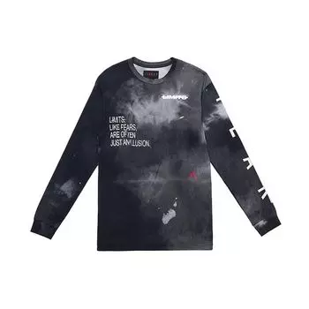 Футболка Air Jordan Fearless с длинным рукавом, с принтом тай-дай, мужская, черная CT6196-101 XS