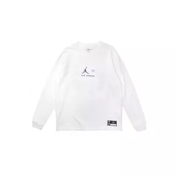 Футболка Air Jordan x Fragment с длинным рукавом, платиновый оттенок, мужские топы, белая DA2981-094 L