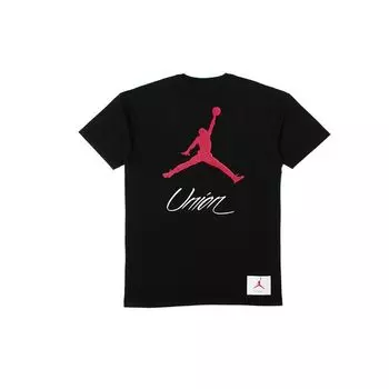 Футболка Air Jordan x Union NRG Vault AJ Flight Jumpman, черные мужские топы BV1330-010