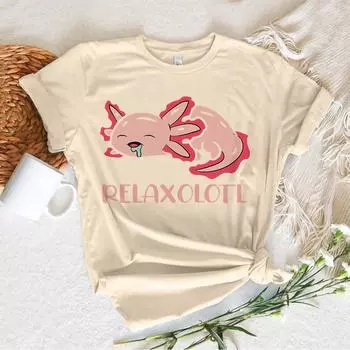 Футболка Ajolote Axolotl женская манга Y2K летняя футболка женская комикс графика одежда y2k S