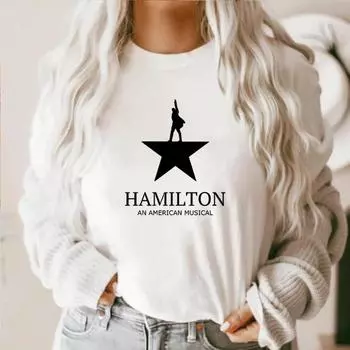 Футболка Alexander Hamilton Футболка Hamilton Musical Футболка Broadway Hamilton Футболка American Musical Футболка Star DesignФутболка Unisex S белый