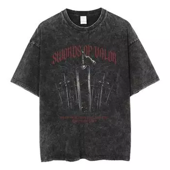 Футболка аниме Berserk Guts Acid в стиле ретро с винтажным принтом, мужские повседневные футболки с коротким рукавом из хлопка S