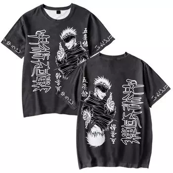 Футболка аниме дзюдзюцу кайсен летняя футболка с коротким рукавом футболка с рисунком повседневные топы для фитнеса XS