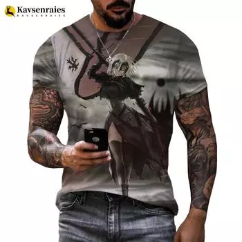 Футболка аниме Fate Stay Night с 3D-принтом, летняя, новая, для мужчин и женщин, с коротким рукавом, повседневная, милая, уличная, унисекс, футболки большого размера XXS