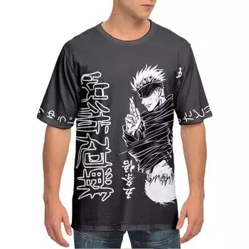 Футболка аниме Jujutsu Kaisen для мужчин и женщин в стиле хип-хоп с мультяшным принтом, футболки Harajuku, модная летняя футболка XS