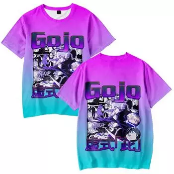 Футболка аниме Jujutsu Kaisen для мужчин и женщин в стиле хип-хоп с мультяшным принтом, футболки Harajuku, модная летняя футболка XS