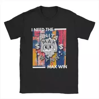 Футболка Anita Max Wynn для мужчин, хлопковые футболки для отдыха, круглый воротник, короткий рукав, топы больших размеров S чёрный