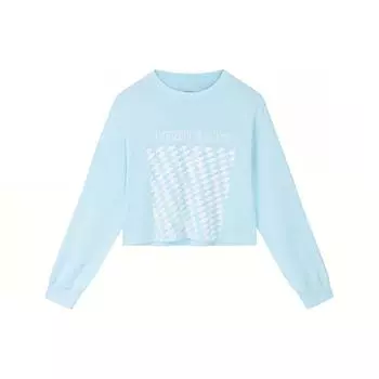 Футболка Anta Diamond Letter с круглым вырезом и длинным рукавом, женские топы, синяя 162338403-1 M