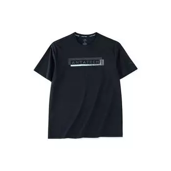 Футболка Anta Logo с круглым вырезом и коротким рукавом, мужские топы, черная 152327109-4 S