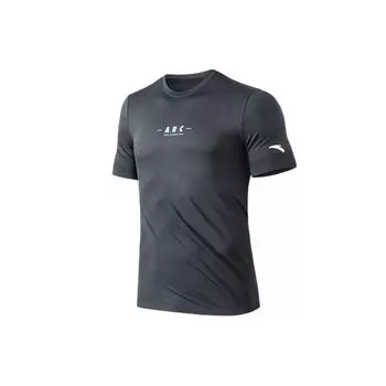 Футболка Anta Running Fitness Training с круглым вырезом, мужские топы, восково-серый 952225102-4
