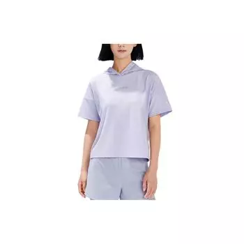 Футболка Anta Solid Color Hooded Knit Short Sleeve Футболка женская Топы Светло-фиолетовый 162327112-1 M