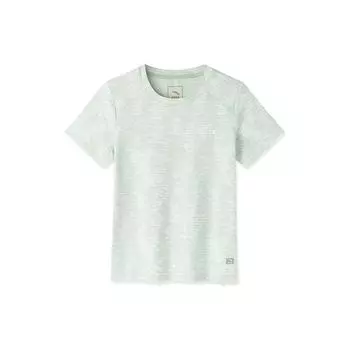 Футболка Anta Solid Color Letter Round Neck с круглым вырезом, женские топы, зеленая 162230130-5 M