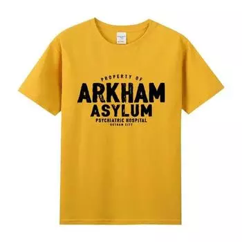 Футболка Arkham Asylum, футболки премиум-класса из 100% хлопка, летняя модная футболка унисекс, уличная футболка в стиле Харадзюку, футболки большого размера