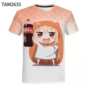 Футболка Art Leisure для мужчин и женщин Himouto! Умару Чан Аниме 3D-печать Простая креативная одежда в уличном стиле Summe 6XL