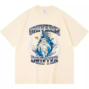 Футболка Астронавт, 100% хлопок, плотностью 230 г/м2 (0001) Футболки с принтом Смешная футболка из чесаного хлопка в стиле Харадзюку XS абрикосовый