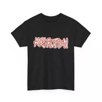 Футболка Aus Rotten плотностью 230 г/м, 100% хлопок, яркий цветной логотип, унисекс, хардкор, панк, гринд, 6 расцветок XXS чёрный