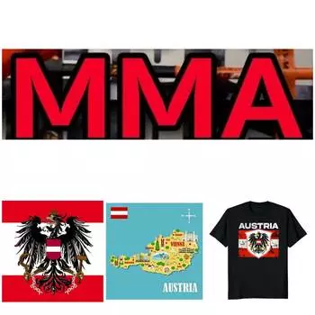 Футболка Austria MMA Kick Boxing UFC Muay Thai в стиле ретро, винтажный флаг, герб, символ, эмблема, принт для мужчин и женщин, с коротким рукавом, круглый вырез, орел S