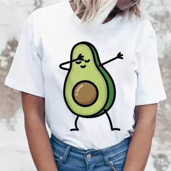 Футболка Avocado Kawaii Harajuku женская футболка Ullzang Vagan смешная футболка в корейском стиле 90-х M белый