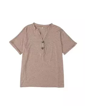 Футболка Azura Exchange с коротким рукавом и V-образным вырезом XL хаки