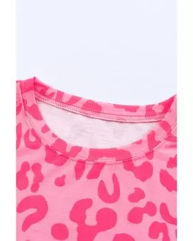 Футболка Azura Exchange с круглым вырезом и коротким рукавом XL леопардовый