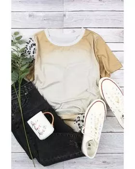 Футболка Azura Exchange с леопардовым принтом и круглым вырезом S хаки