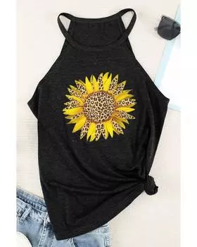 Футболка Azura Exchange с леопардовым принтом S чёрный