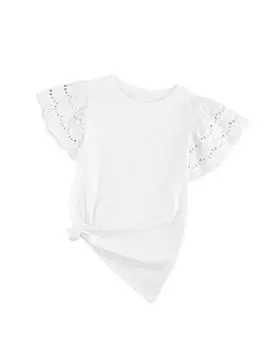 Футболка Azura Exchange с оборками на рукавах 2XL белый