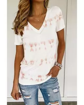 Футболка Azura Exchange в полоску с принтом тай-дай S красный