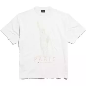 Футболка Balenciaga средней посадки, цвет молочный, унисекс, топы 764235-TQVR9-9016 XL