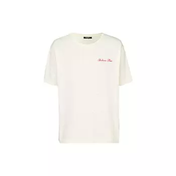 Футболка Balmain с принтом на спине в западном стиле кремового/многоцветного цвета Мужские топы Белый CH1EG000GD26-GSK S