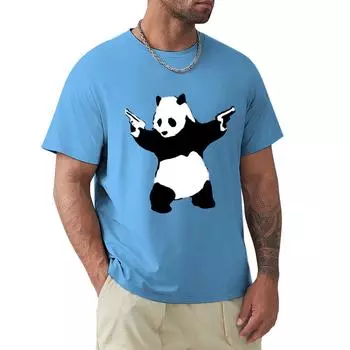 Футболка Bansky Panda, одежда для хиппи, свитшот, винтажные аниме-фигурки, мужская одежда S средний синий